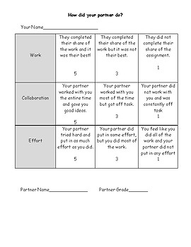 Preview of Partner Scoring Rubric