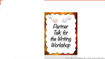 Preview of Partner Talk for the Writing Workshop