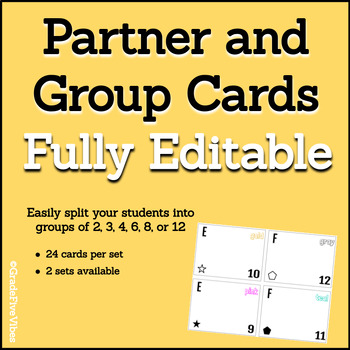 Preview of Partner and Group Cards - FULLY editable version
