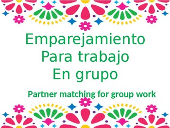 Preview of Partner matching-Mexican theme! editable