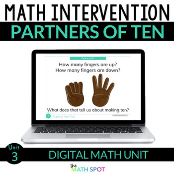 Preview of Partners of Ten | Digital 1st Grade Math Intervention Unit