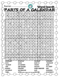 Parts Of A Calendar Word Search Puzzle