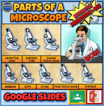 Preview of Parts Of A Microscope: Interactive Google Slides + Worksheet+ Powerpoint Version