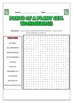 Preview of Parts Of A Plant Cell: 2 Science Puzzles: Wordsearch & Word Scramble