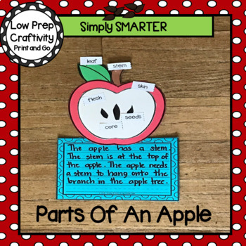 Preview of Parts Of An Apple Writing Cut and Paste Craftivity