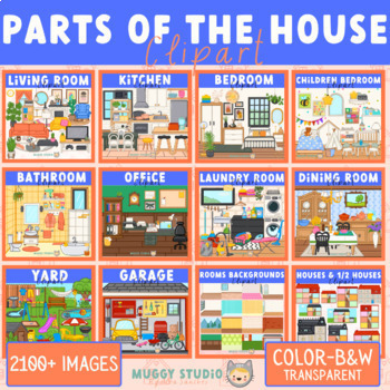 Preview of Parts Of The House Clipart Bundle {Parts of a House}