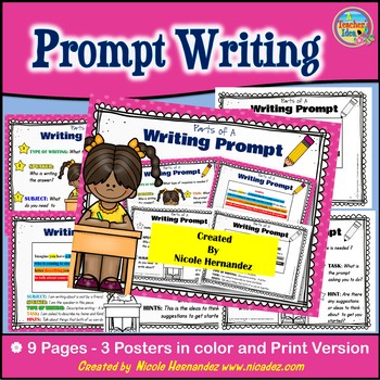 Creative Writing Skills - Parts of a Writing Prompt Posters | TpT