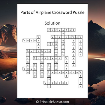 Parts of Airplane Crossword Puzzle Worksheet Activity by Crossword Corner