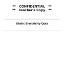 Parts of Atom and Static Electricity answer key