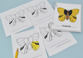 Preview of Parts of Butterfly Coloring Set with Control Cards - Montessori Printables