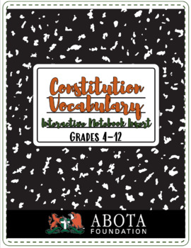 Preview of Constitution Vocabulary - Constitution Interactive Notebook Insert