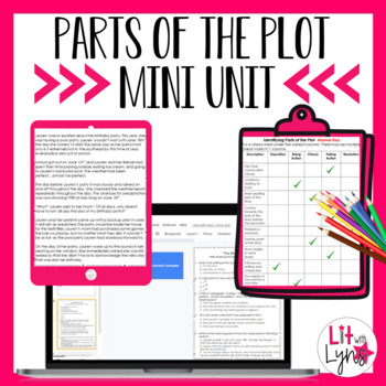 Preview of Parts of Plot, Story Elements Mini-Unit & Quiz  