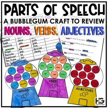 Preview of Parts of Speech | A Craft to Review Nouns, Verbs, Adjectives