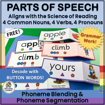 Preview of Phoneme Blending and Phoneme Segmentation PARTS OF SPEECH Activities FREE
