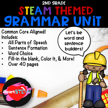 Preview of Parts of Speech Activities- Grammar - STEAM Themed - Word Work