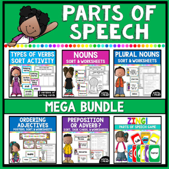 Preview of Parts of Speech Activities Mega Bundle | Digital & Print