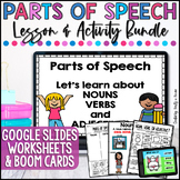 Parts of Speech Activities Nouns, Verbs and Adjectives Les