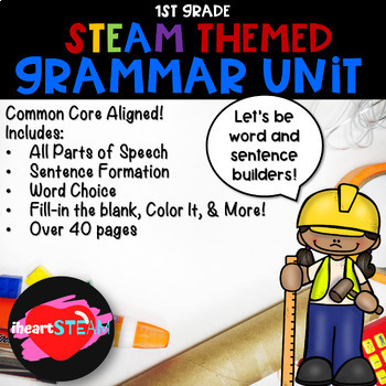 Preview of Parts of Speech Activities - STEAM - Grammar Lessons - Sentence Work