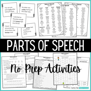 Preview of Parts of Speech Activities, Worksheets, Sorts & Game - Practice & Review