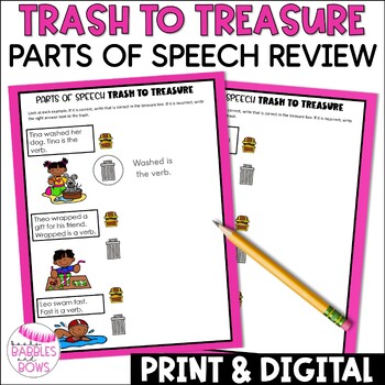 Preview of Parts of Speech Activity-- Print and Digital Options