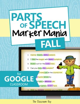 Preview of Parts of Speech Activity for Fall | Google | Distance Learning