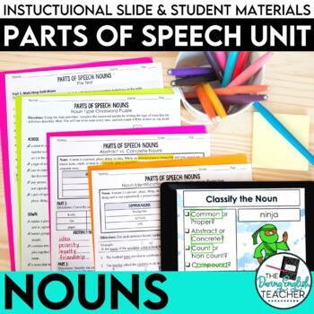 Preview of Nouns as a Part of Speech: PowerPoint, Worksheets, Tests, Handouts, Answer Keys