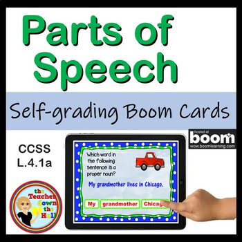 Preview of Parts of Speech BOOM Cards Digital ELAR Grammar Activity