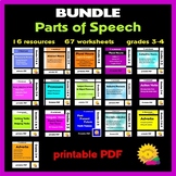 Parts of Speech BUNDLE - 67 worksheets Nouns-Pronouns-Verb