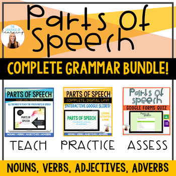 Preview of Parts of Speech BUNDLE | Print & Digital | Nouns, verbs, adjectives, adverbs