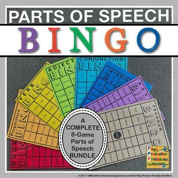 Preview of BINGO Bundle: 8 Parts of Speech
