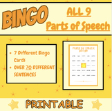 Parts of Speech Bingo - Middle School
