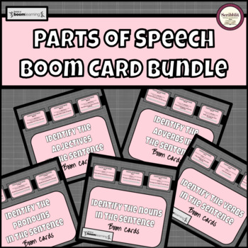 Preview of Parts of Speech Boom Card BUNDLE (nouns, verbs, adjectives, adverbs, pronouns)