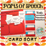 Parts of Speech Card Sort: Verbs, Prepositions, Conjunctio