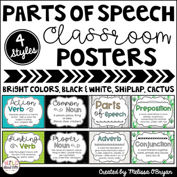 Preview of Parts of Speech Classroom Posters