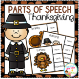 Parts of Speech Clip Cards: Thanksgiving