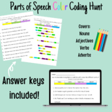 Parts of Speech Color Coding Hunt