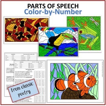 Preview of Parts of Speech Color-by-Number (from Classic Poetry)