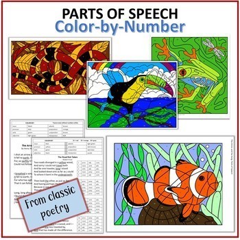 Parts of Speech Color-by-Number (from Classic Poetry) by Wonder-filled Days