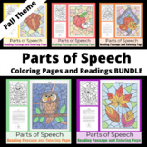 Parts of Speech Coloring Pages and Readings - Fall Theme