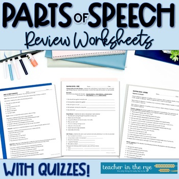 Preview of Eight Parts of Speech Complete Review: Diagnostics Worksheets and Quizzes Keys
