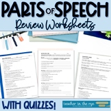 Eight Parts of Speech Complete Review: Diagnostics Workshe