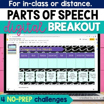 Preview of Parts of Speech Digital Breakout