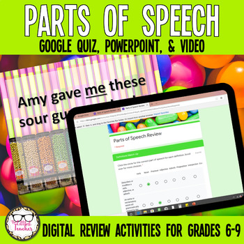 Preview of Parts of Speech Digital Review Activities Google Quiz and PowerPoint