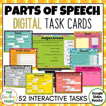 Preview of Parts of Speech Digital Activities for Google Classroom - Digital Activity