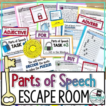 Preview of Parts of Speech Escape Room Activity