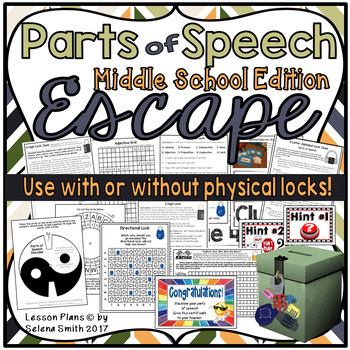 Preview of Parts of Speech Escape Room for Middle School