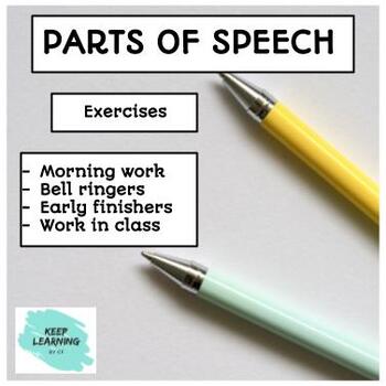 Preview of Parts of Speech Activities for Middle or High school I Ideal as Bell Ringer 