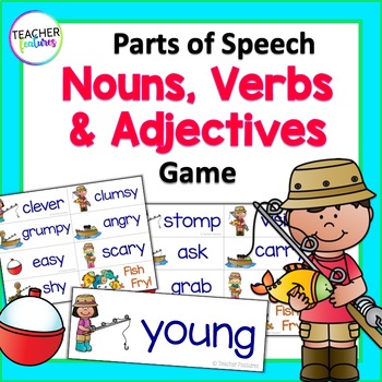 Preview of PARTS OF SPEECH Nouns Verbs Adjectives GAME Fishing Theme