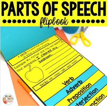 Preview of Parts of Speech Review Flipbook Nouns Pronouns Verbs Adjectives Adverbs and MORE