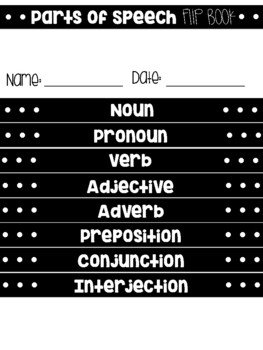 Preview of Parts of Speech Flip Book